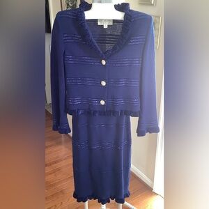 St. John Royal Blue Evening Dress with Jacket